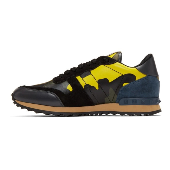 Valentino Garavani Rockrunner Yellow Camouflage Sneakers (Pre-Loved)