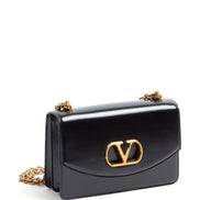 Valentino Garavani Stud Sign VLogo Shoulder Bag Black Leather (Pre-Loved)