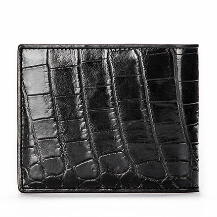 Gucci Genuine Black Crocodile Leather Bi-Fold Wallet (Pre-Loved)