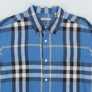Burberry Sky Blue Check Long-Sleeve Shirt (Pre-Loved)