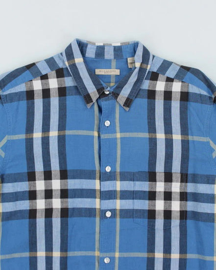Burberry Sky Blue Check Long-Sleeve Shirt (Pre-Loved)