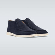 Loro Piana Open Walk Suede Ankle Boots 