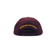 Chrome Hearts Burgundy & Gold CH Logo Hat 