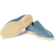 Loro Piana Summer Walk Suede White Sole Loafers 