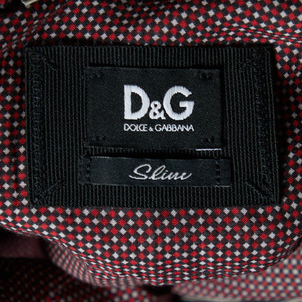 Dolce & Gabbana Burgundy Micro-Dot Contrast Trim Shirt (Pre-Loved)