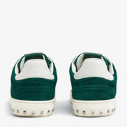Valentino Garavani Green Suede & White Leather Flycrew Sneakers (Pre-Loved)