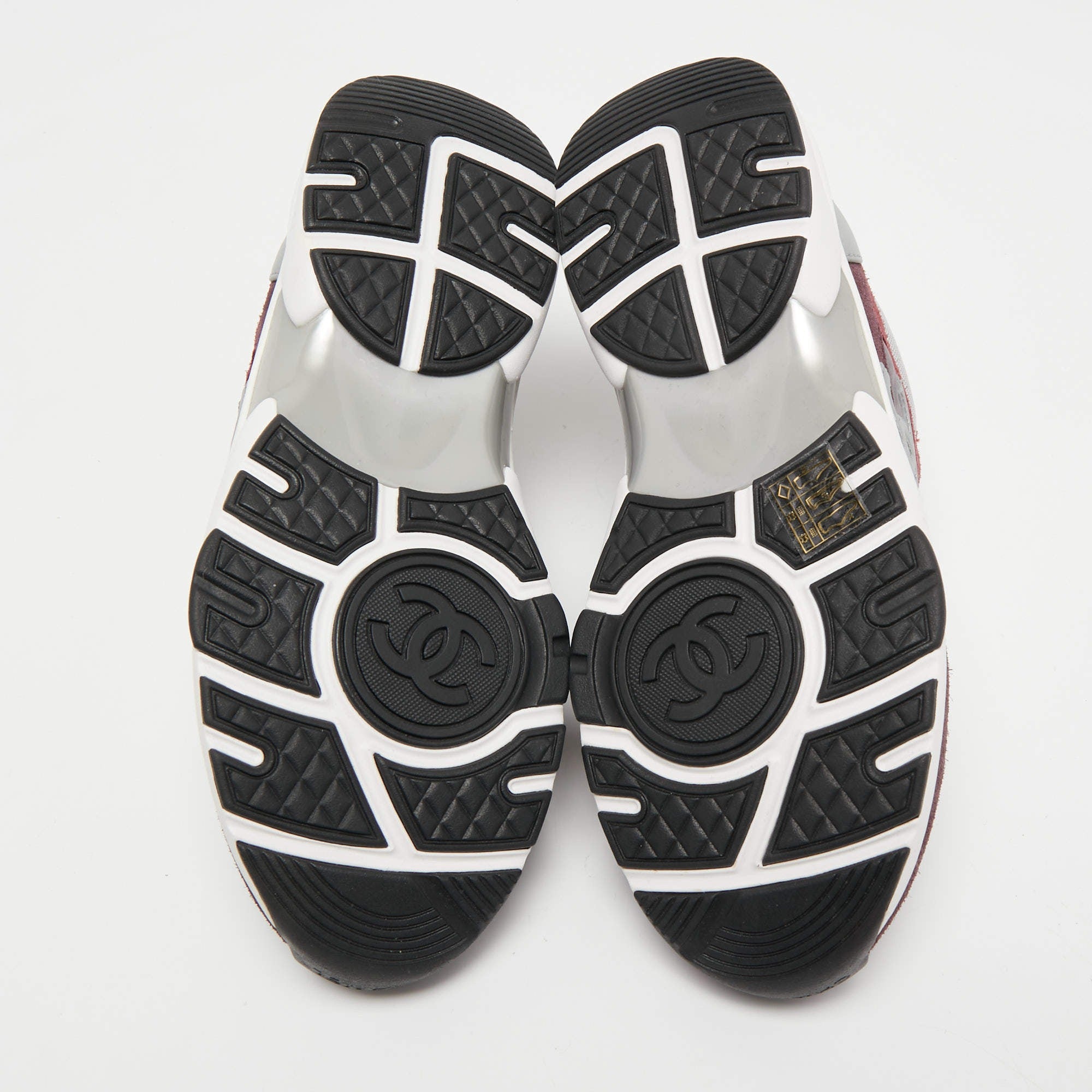 Chanel CC Tie-Dye Runner Sneakers Burgundy & Grey 