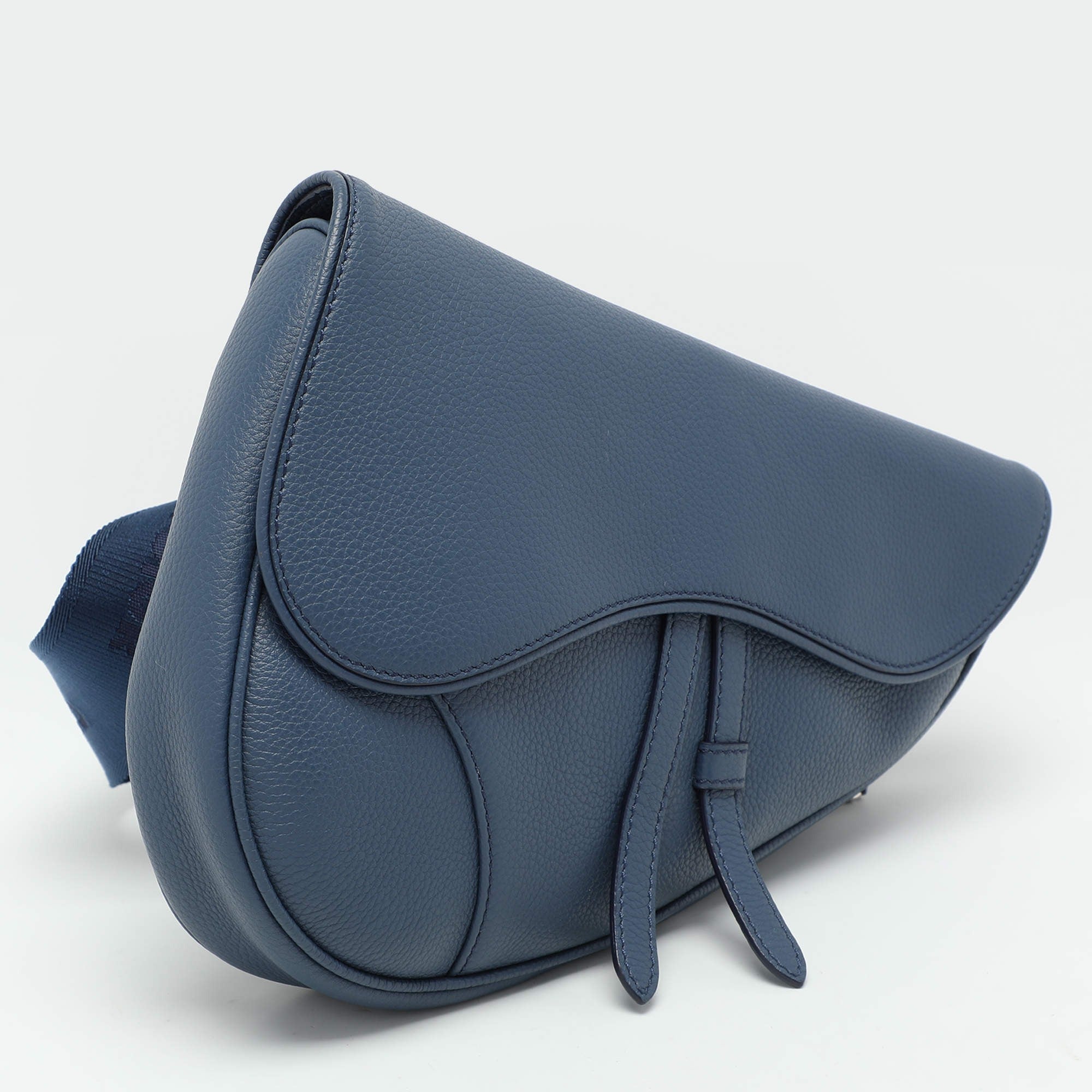 Dior Grained Calfskin Saddle Crossbody Bag 