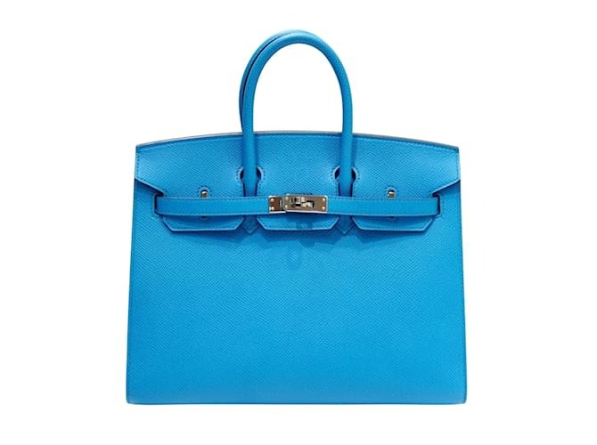 Hermes Birkin 25 Epsom Leather Bleu Frida with Palladium Hardware 