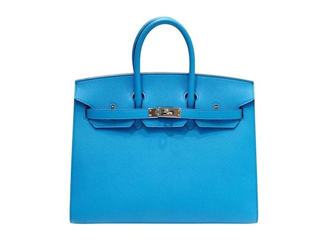 Hermes Birkin 25 Epsom Leather Bleu Frida with Palladium Hardware "Unworn"
