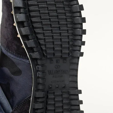 Valentino Garavani Rockrunner Navy Camouflage Sneakers (Pre-Loved)