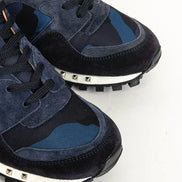 Valentino Garavani Rockrunner Navy Camouflage Sneakers (Pre-Loved)