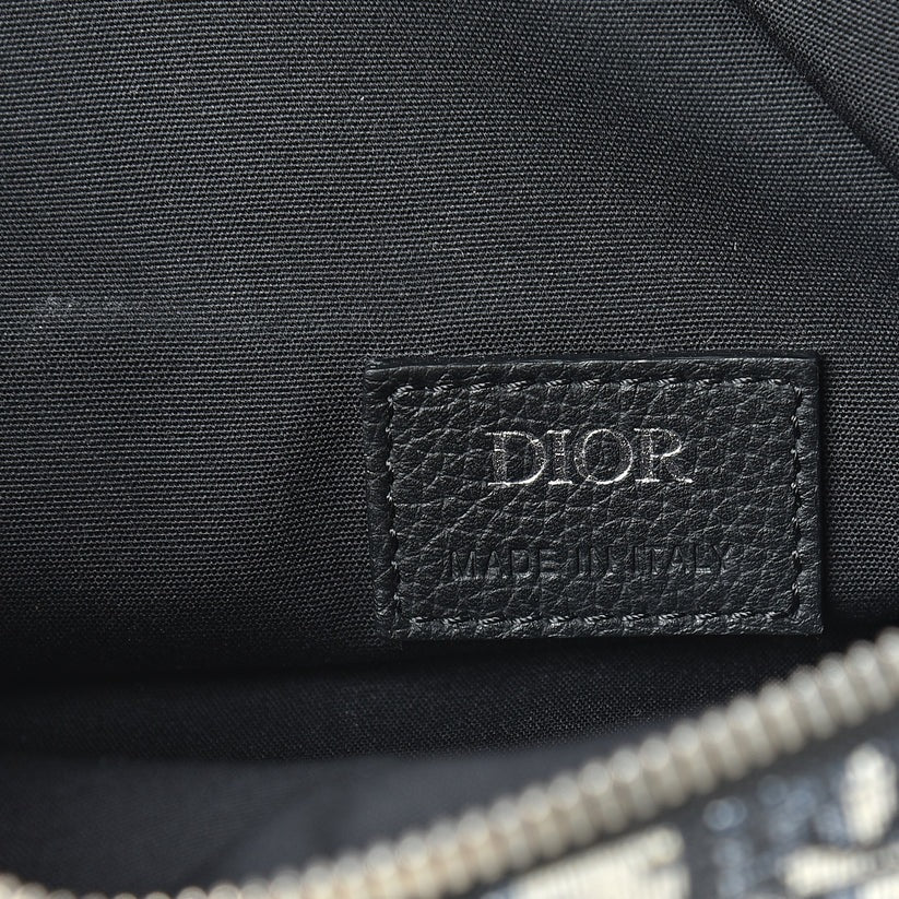 Dior Black & Grey Oblique Jacquard Saddle Bag (Pre-Loved)