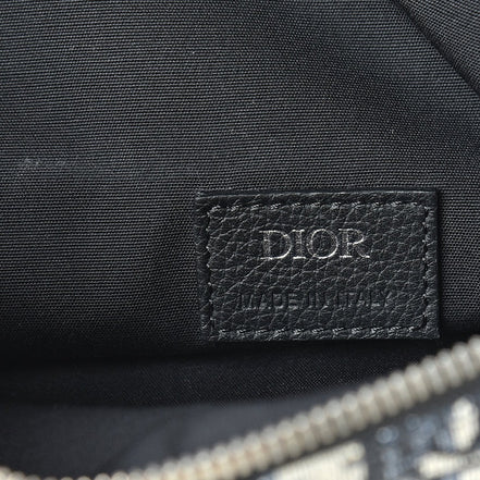 Dior Black & Grey Oblique Jacquard Saddle Bag (Pre-Loved)