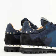 Valentino Garavani Rockrunner Navy Camouflage Sneakers (Pre-Loved)