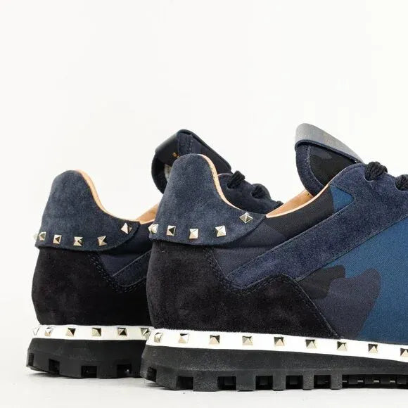 Valentino Garavani Rockrunner Navy Camouflage Sneakers (Pre-Loved)