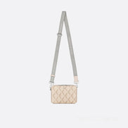 Dior Cream CD Diamond Canvas Messenger Bag 