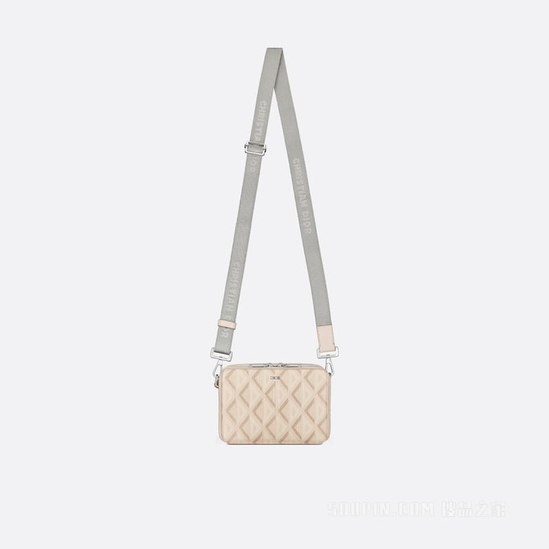 Dior Cream CD Diamond Canvas Messenger Bag 