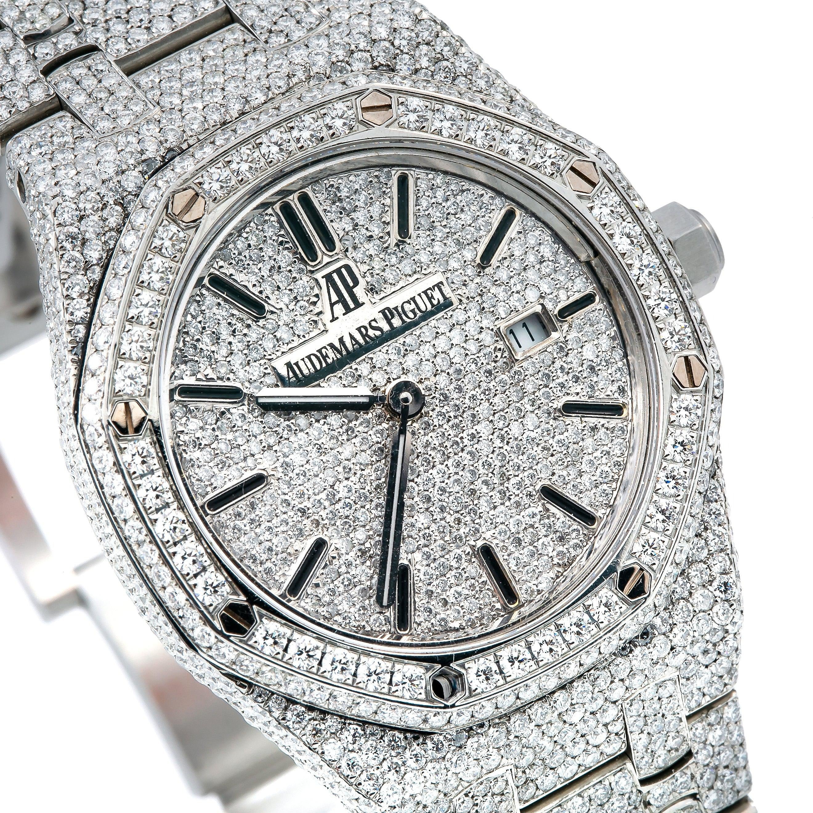 Audemars Piguet Royal Oak 33mm Stainless Steel Full Lab Diamond Set 