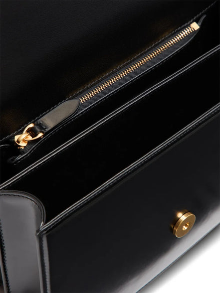 Valentino Garavani Stud Sign VLogo Shoulder Bag Black Leather (Pre-Loved)