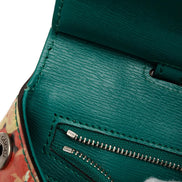 Gucci Green Floral Print Bamboo Top Handle Bag (Pre-Loved)