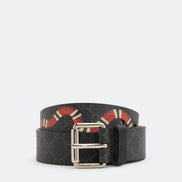 Gucci Kingsnake Print GG Supreme Belt (Pre-Loved)