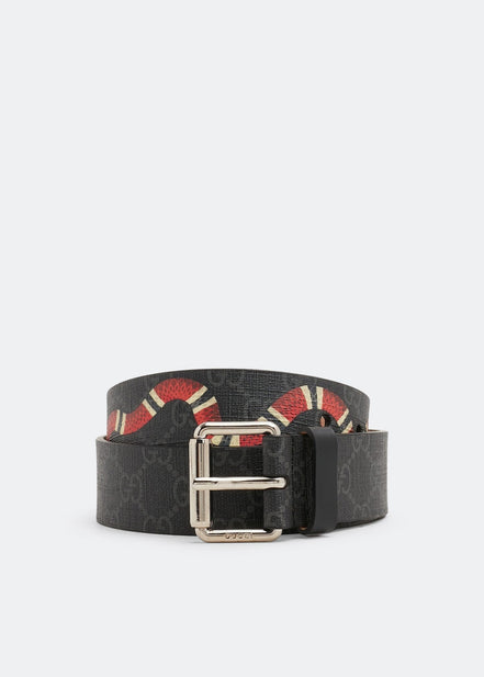 Gucci Kingsnake Print GG Supreme Belt (Pre-Loved)