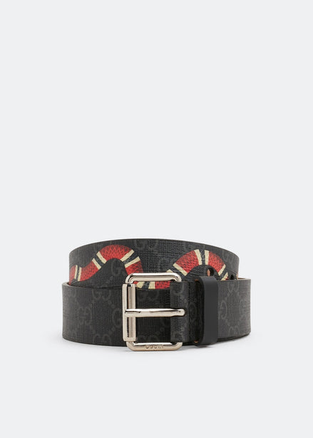 Gucci Kingsnake Print GG Supreme Belt (Pre-Loved)