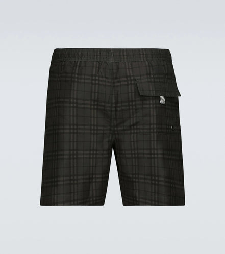 Burberry Tonal Charcoal Check Swim Shorts (Pre-Loved)