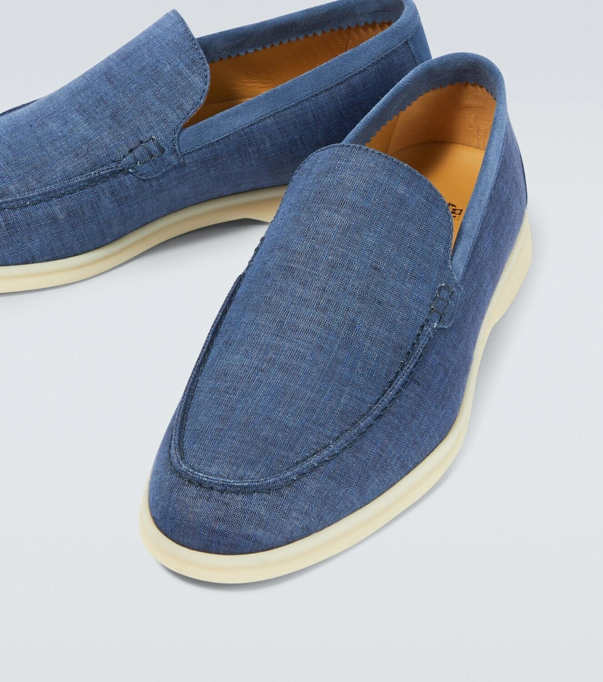 Loro Piana Blue Denim Summer Walk Loafers 