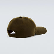 Loro Piana Olive Green Cashmere Baseball Cap 