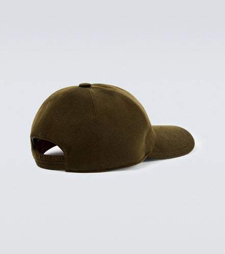 Loro Piana Olive Green Cashmere Baseball Cap "Unworn"