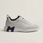 Hermès Bouncing White and Navy Sneakers 