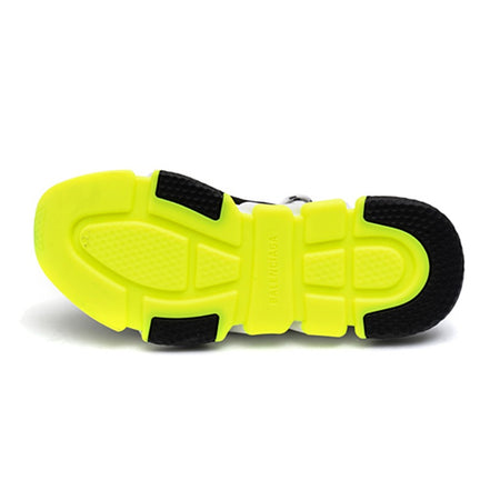 Balenciaga Black and Neon Yellow Speed Lace-Up Trainers "Unworn"