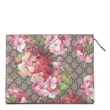 Gucci GG Supreme Blooms Floral Print Pouch (Pre-Loved)
