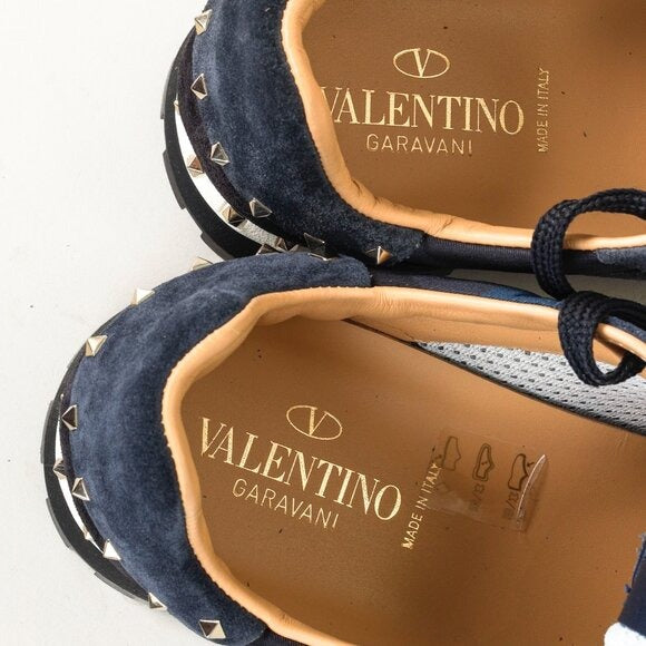 Valentino Garavani Rockrunner Navy Camouflage Sneakers (Pre-Loved)
