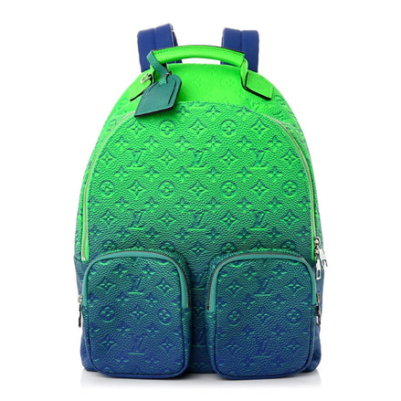Louis Vuitton Neon Green & Blue Taurillon Illusion Multipocket Backpack (Pre-Loved