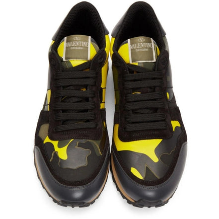 Valentino Garavani Rockrunner Yellow Camouflage Sneakers (Pre-Loved)
