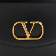 Valentino Garavani Stud Sign VLogo Shoulder Bag Black Leather (Pre-Loved)