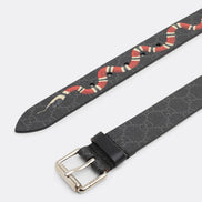Gucci Kingsnake Print GG Supreme Belt (Pre-Loved)