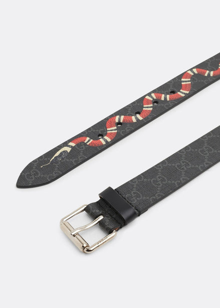 Gucci Kingsnake Print GG Supreme Belt (Pre-Loved)