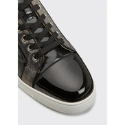 Christian Louboutin Black Patent & Silver Strass Louis Junior Sneakers (Pre-Loved)