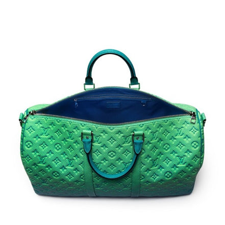 Louis Vuitton Neon Green Taurillon Illusion Keepall 50 (Pre-Loved)
