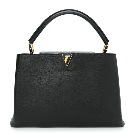 Louis Vuitton Black Taurillon Leather Capucines MM (Pre-Loved)