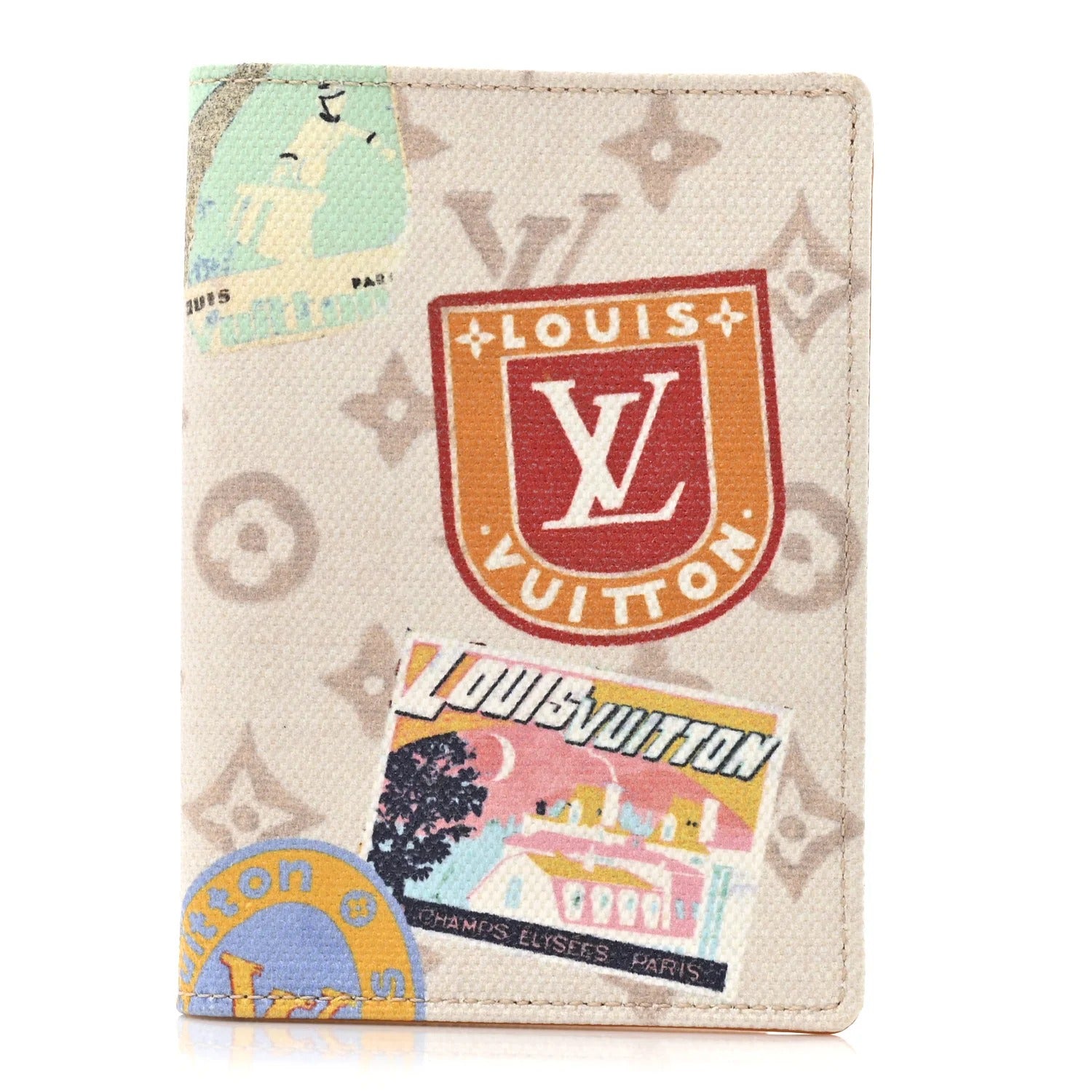 Louis Vuitton White Monogram Giant Stickers Passport Cover (Pre-Loved)