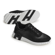 Hermes Bouncing Black Leather Sneakers 