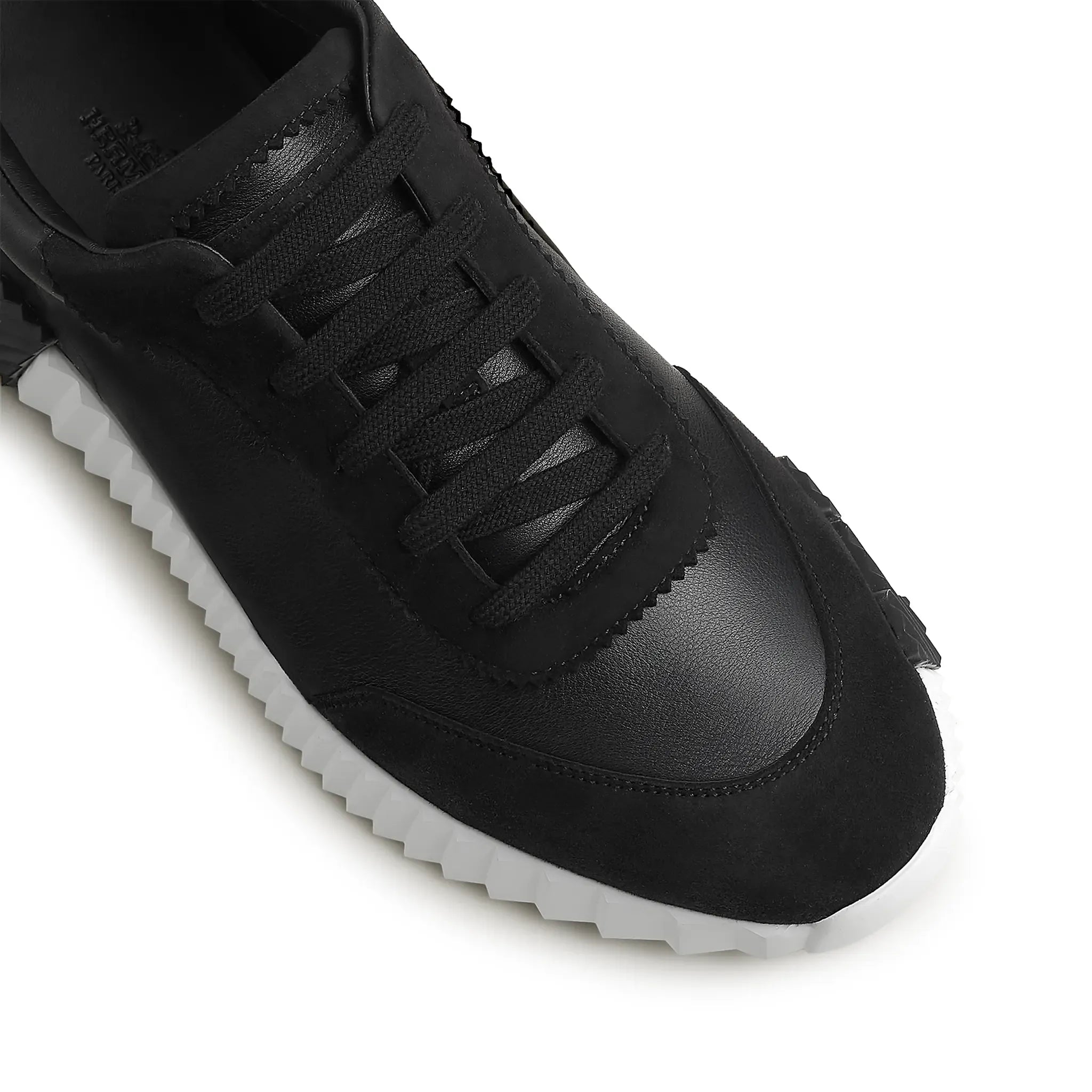 Hermes Bouncing Black Leather Sneakers 