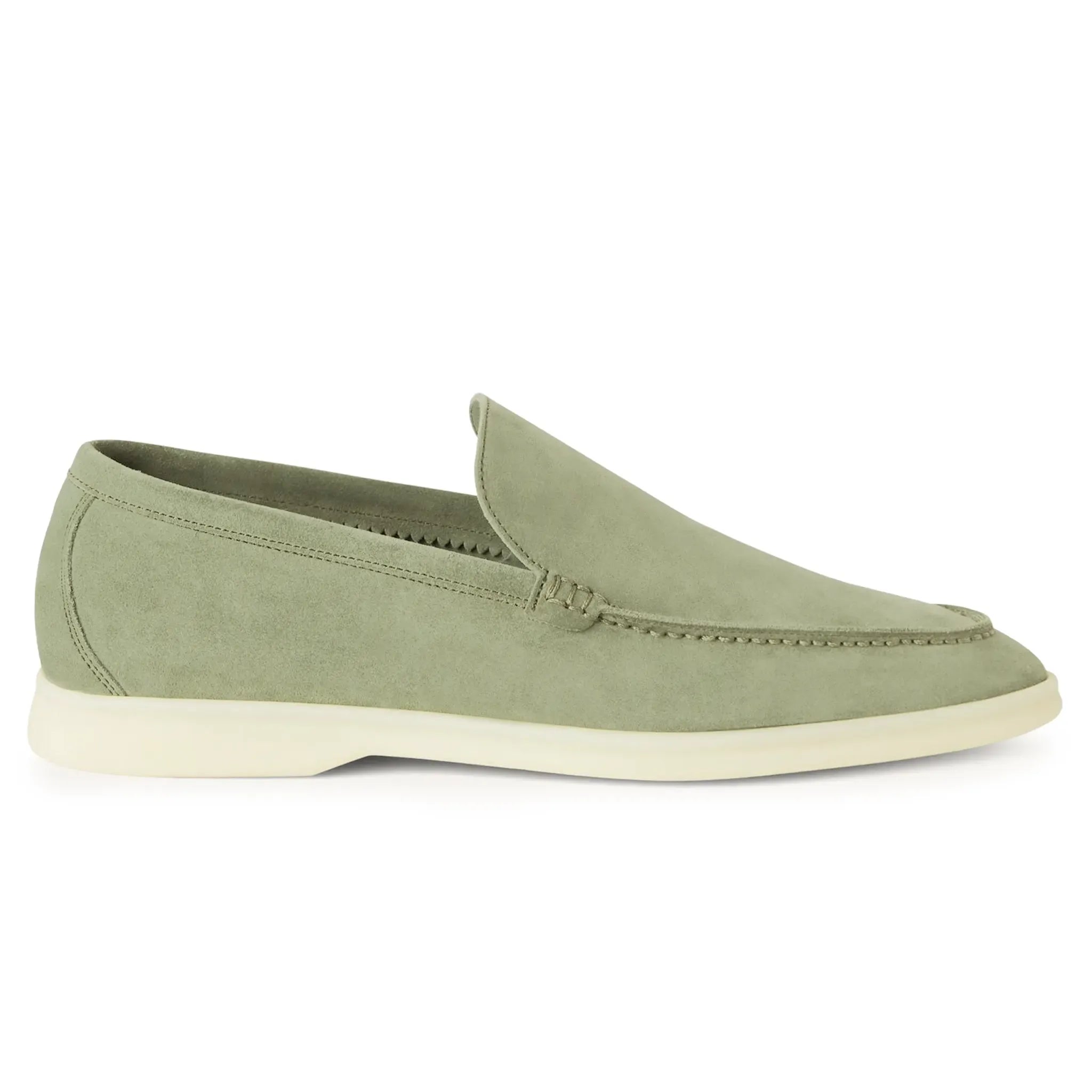 Loro Piana Summer Walk Suede White Sole Loafers 