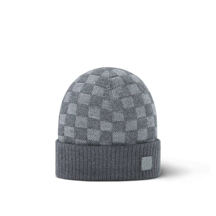 Louis Vuitton Grey Petit Damier Knit Beanie "Unworn"