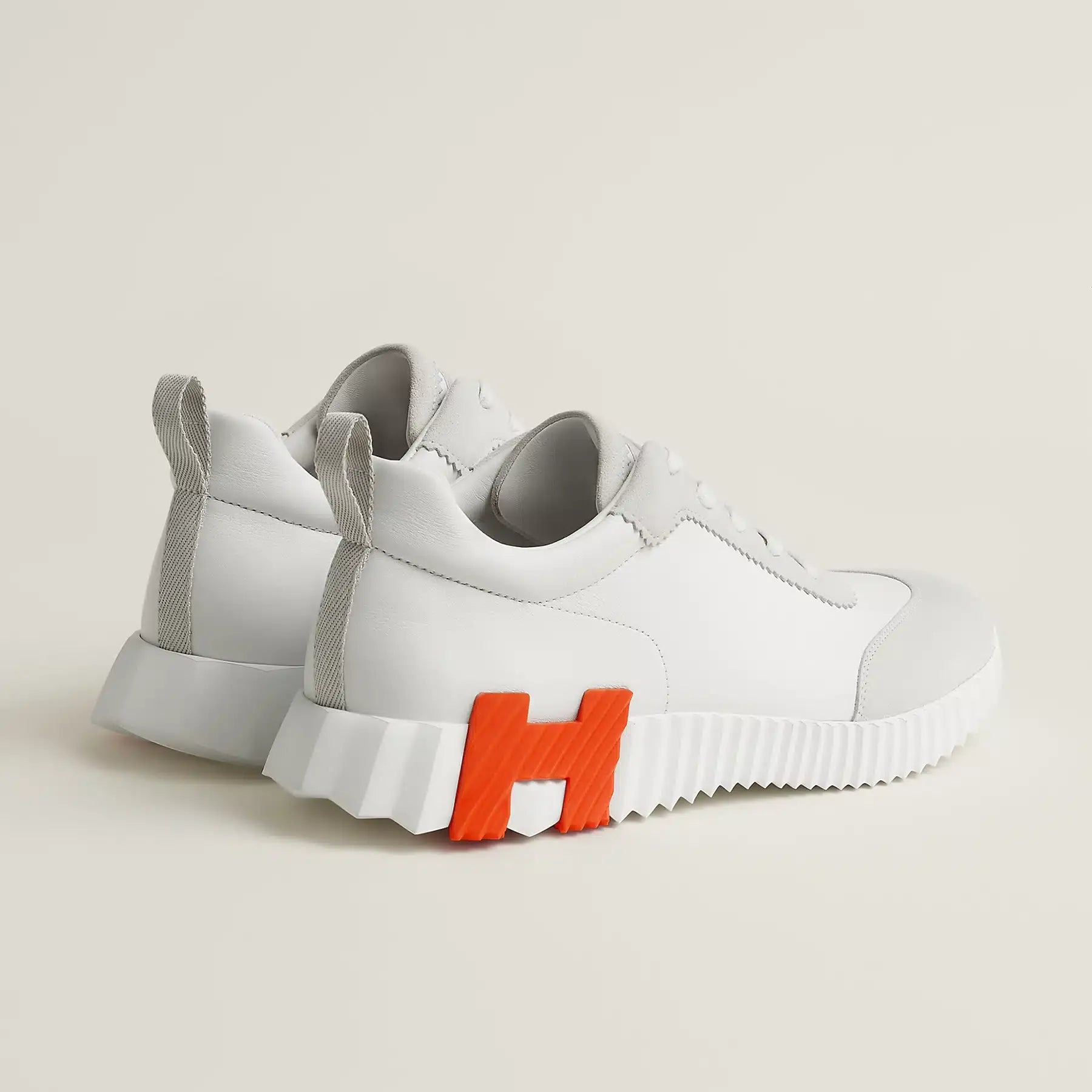 Hermès Bouncing Sneakers White and Orange 
